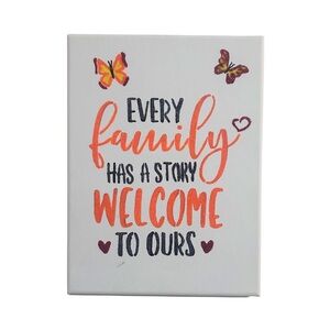 Charming Family Welcome Canvas Art - Orange and Black